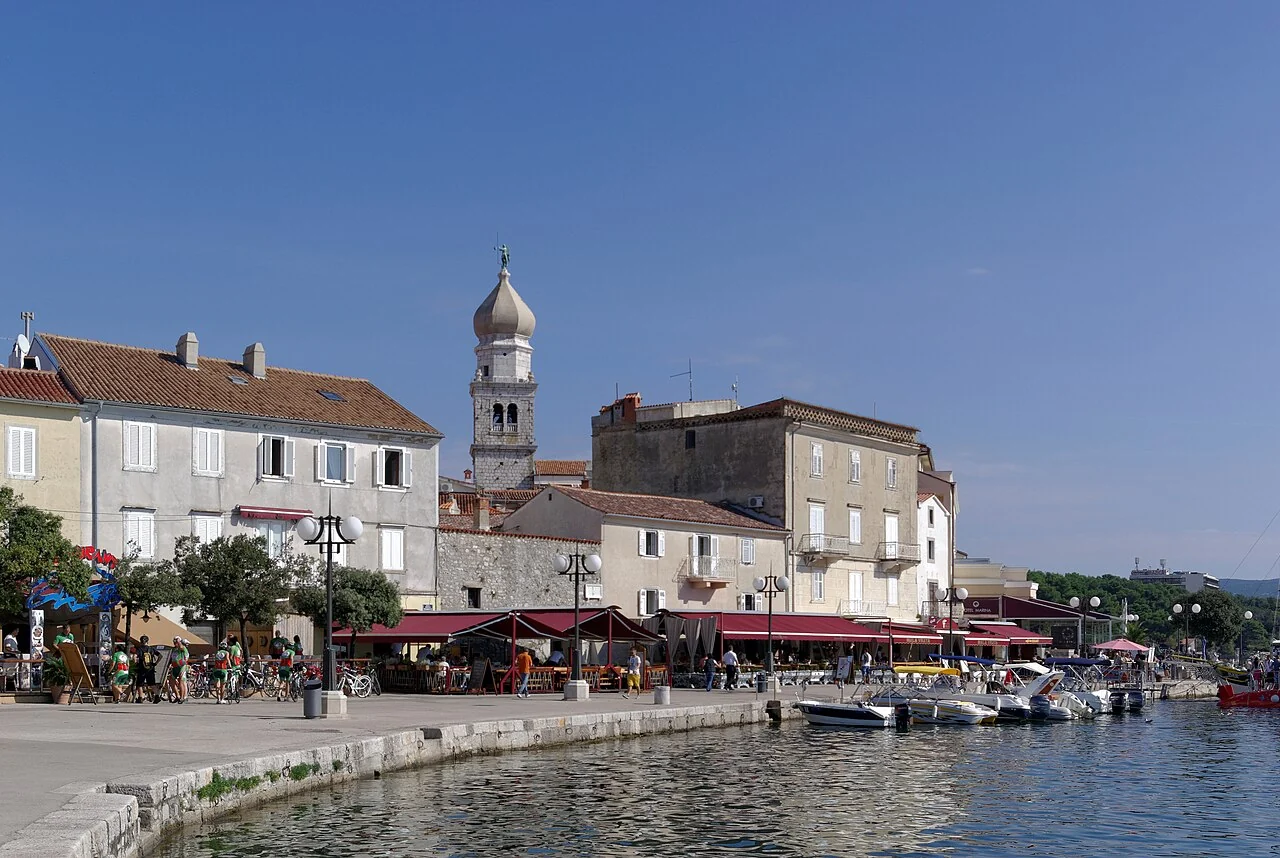 October light on the waterfront of Krk Town