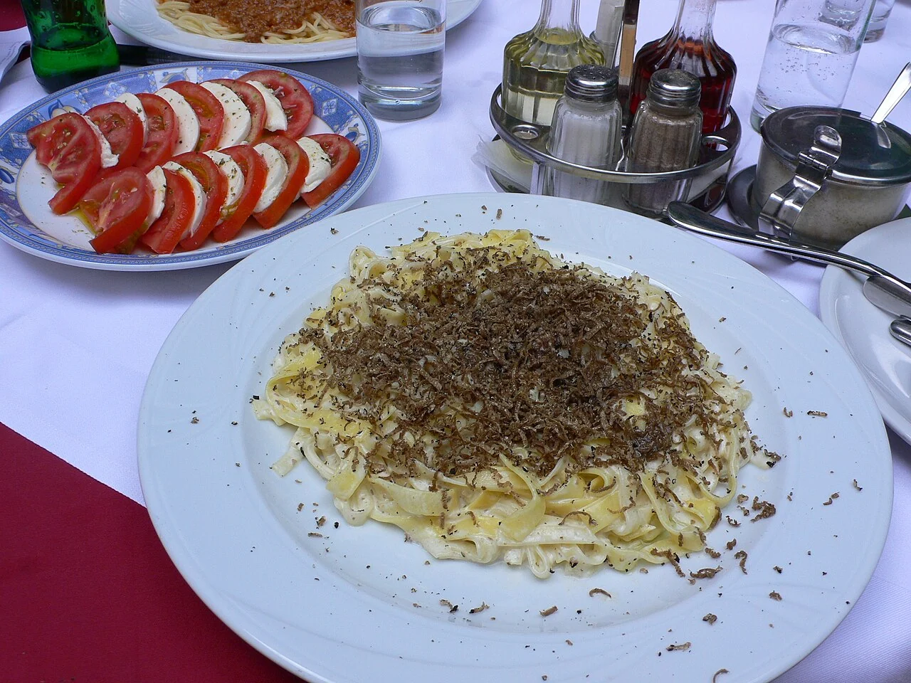 Pasta with shaved truffles served in Istria